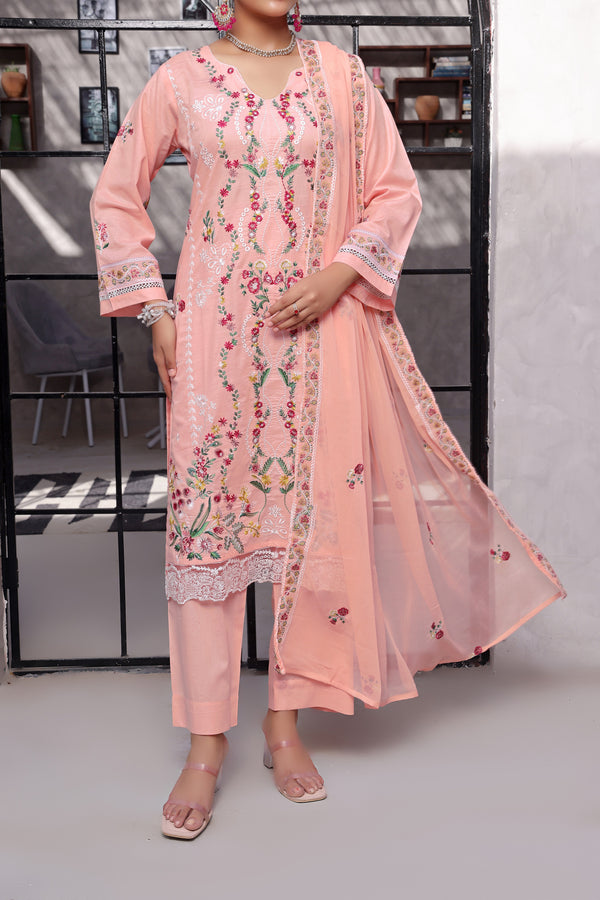3 Piece - Embroidered Chikankari Suit