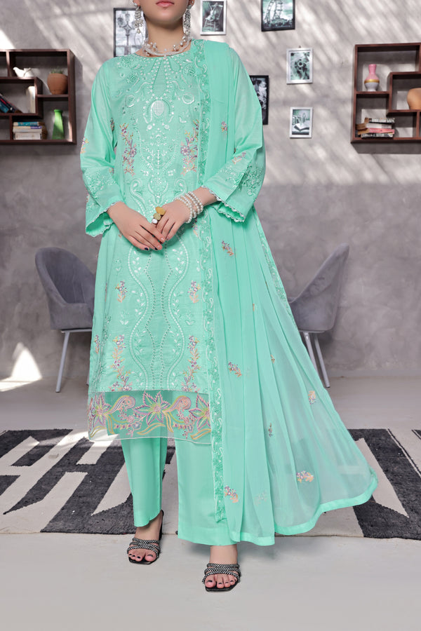 3 Piece - Embroidered Chikankari Suit