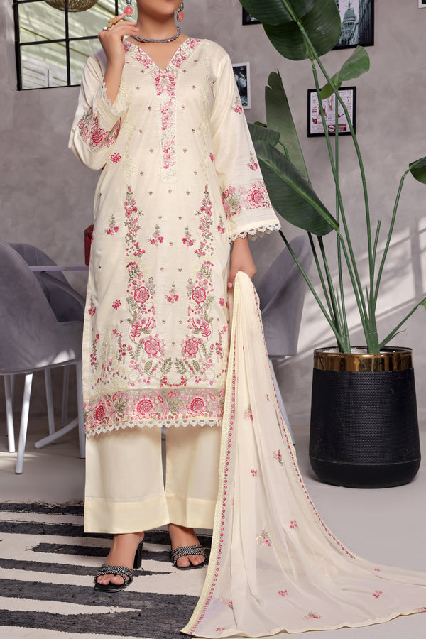 3 Piece - Embroidered Chikankari Suit