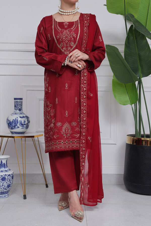 3 Piece - Embroidered Chikankari Suit