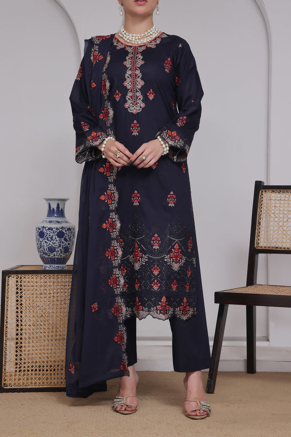 3 Piece - Embroidered Chikankari Suit