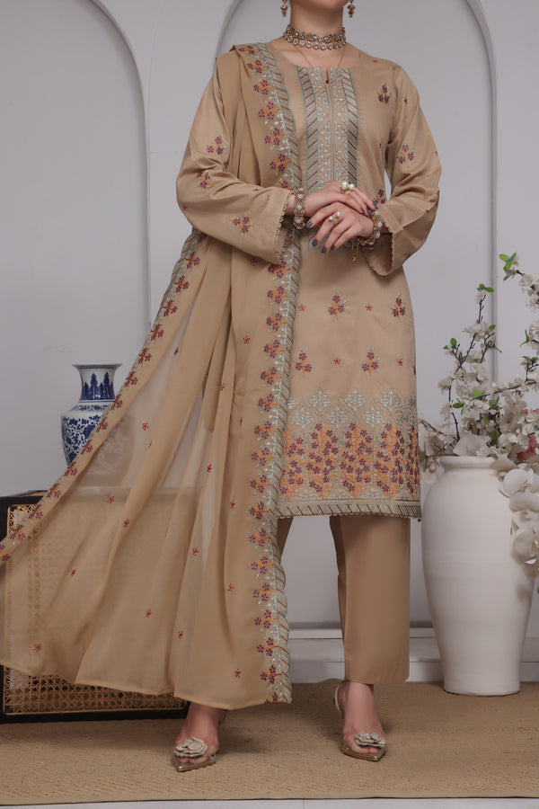 3 Piece - Embroidered Chikankari Suit